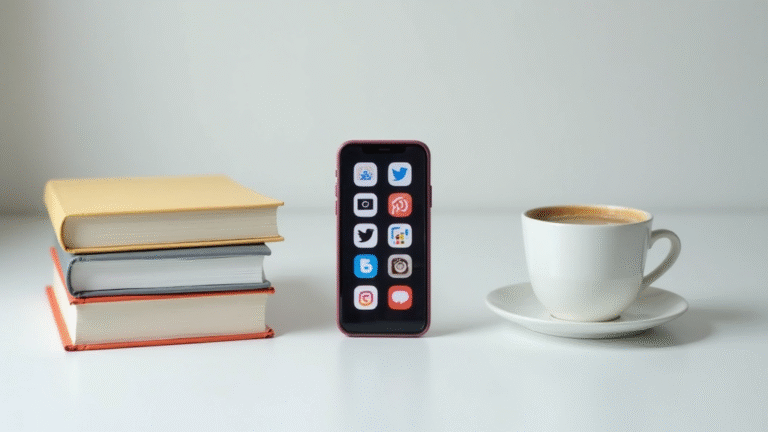 a-stack-of-books-next-to-a-smartphone-displaying-various-social-media-icons-on-a-clean-desk-with-a-cup-of-coffee-nearby-
