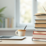 stack-of-books-pencils-and-a-laptop-on-a-desk-representing-self-publishing