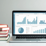 stack-of-books-with-amazon-ads-dashboard-on-a-tablet